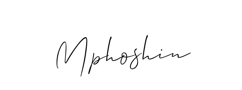 Allison_Script is a professional signature style that is perfect for those who want to add a touch of class to their signature. It is also a great choice for those who want to make their signature more unique. Get Mphoshin name to fancy signature for free. Mphoshin signature style 2 images and pictures png
