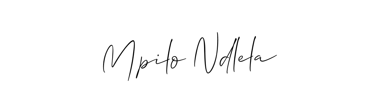 Use a signature maker to create a handwritten signature online. With this signature software, you can design (Allison_Script) your own signature for name Mpilo Ndlela. Mpilo Ndlela signature style 2 images and pictures png