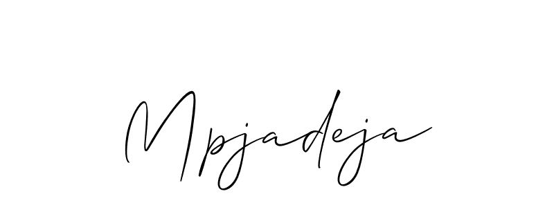 Use a signature maker to create a handwritten signature online. With this signature software, you can design (Allison_Script) your own signature for name Mpjadeja. Mpjadeja signature style 2 images and pictures png