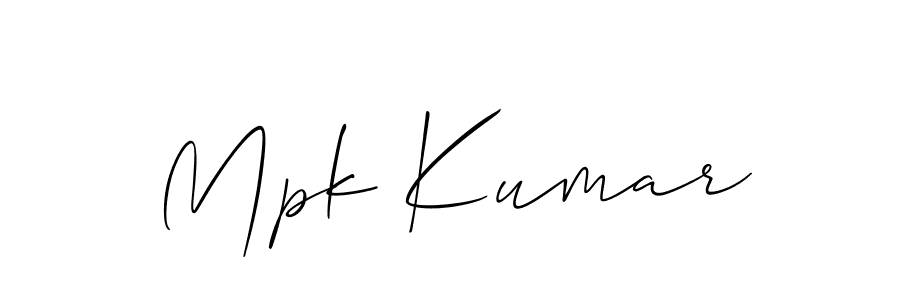 How to make Mpk Kumar name signature. Use Allison_Script style for creating short signs online. This is the latest handwritten sign. Mpk Kumar signature style 2 images and pictures png