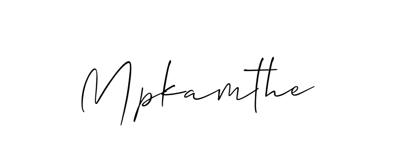 The best way (Allison_Script) to make a short signature is to pick only two or three words in your name. The name Mpkamthe include a total of six letters. For converting this name. Mpkamthe signature style 2 images and pictures png