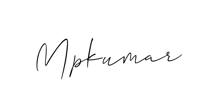 Use a signature maker to create a handwritten signature online. With this signature software, you can design (Allison_Script) your own signature for name Mpkumar. Mpkumar signature style 2 images and pictures png
