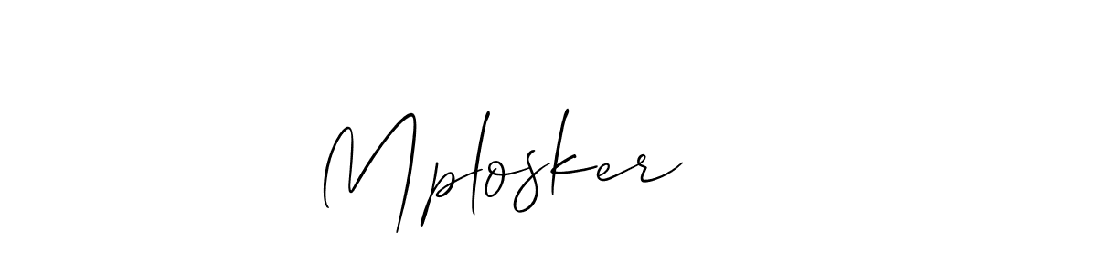 It looks lik you need a new signature style for name Mplosker    . Design unique handwritten (Allison_Script) signature with our free signature maker in just a few clicks. Mplosker     signature style 2 images and pictures png