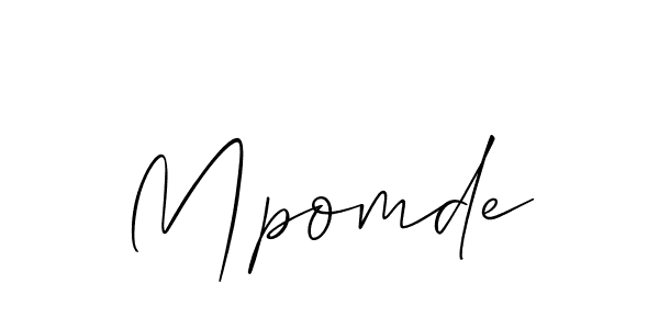 Use a signature maker to create a handwritten signature online. With this signature software, you can design (Allison_Script) your own signature for name Mpomde. Mpomde signature style 2 images and pictures png