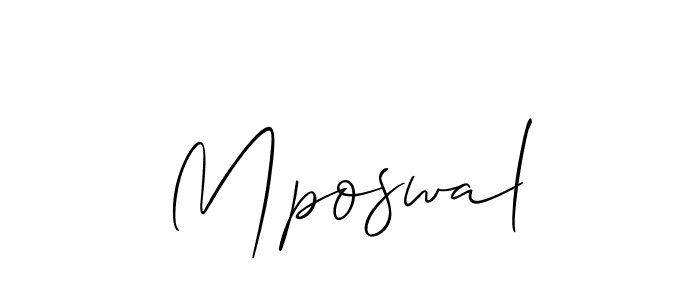 How to Draw Mposwal signature style? Allison_Script is a latest design signature styles for name Mposwal. Mposwal signature style 2 images and pictures png