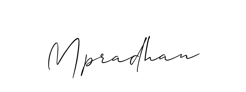 Design your own signature with our free online signature maker. With this signature software, you can create a handwritten (Allison_Script) signature for name Mpradhan. Mpradhan signature style 2 images and pictures png