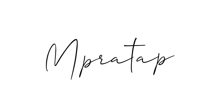 Design your own signature with our free online signature maker. With this signature software, you can create a handwritten (Allison_Script) signature for name Mpratap. Mpratap signature style 2 images and pictures png