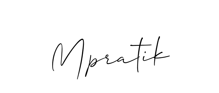 How to make Mpratik name signature. Use Allison_Script style for creating short signs online. This is the latest handwritten sign. Mpratik signature style 2 images and pictures png