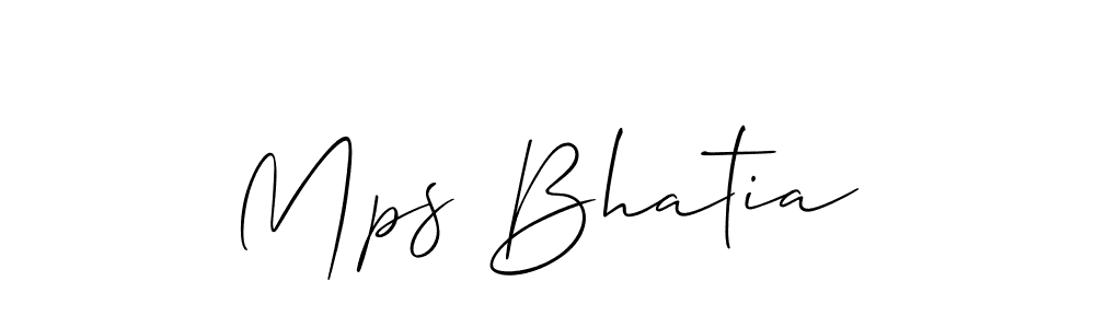 Create a beautiful signature design for name Mps Bhatia. With this signature (Allison_Script) fonts, you can make a handwritten signature for free. Mps Bhatia signature style 2 images and pictures png
