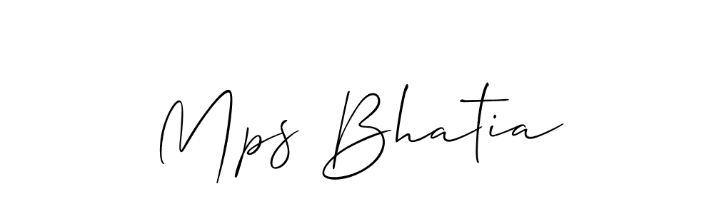 Design your own signature with our free online signature maker. With this signature software, you can create a handwritten (Allison_Script) signature for name Mps Bhatia. Mps Bhatia signature style 2 images and pictures png