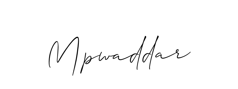 Use a signature maker to create a handwritten signature online. With this signature software, you can design (Allison_Script) your own signature for name Mpwaddar. Mpwaddar signature style 2 images and pictures png