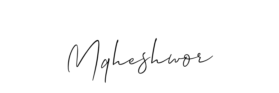 Design your own signature with our free online signature maker. With this signature software, you can create a handwritten (Allison_Script) signature for name Mqheshwor. Mqheshwor signature style 2 images and pictures png