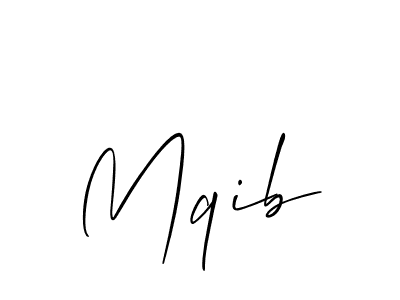 The best way (Allison_Script) to make a short signature is to pick only two or three words in your name. The name Mqib include a total of six letters. For converting this name. Mqib signature style 2 images and pictures png