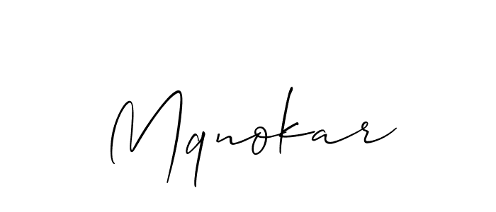 How to make Mqnokar signature? Allison_Script is a professional autograph style. Create handwritten signature for Mqnokar name. Mqnokar signature style 2 images and pictures png