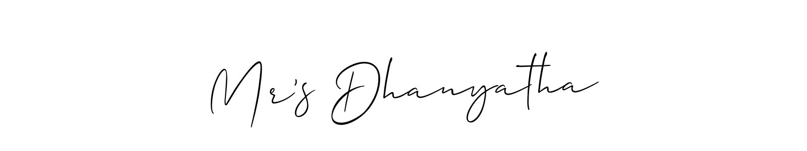 Make a beautiful signature design for name Mr’s Dhanyatha. Use this online signature maker to create a handwritten signature for free. Mr’s Dhanyatha signature style 2 images and pictures png