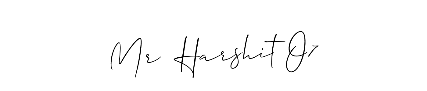 Make a short Mr  Harshit O7 signature style. Manage your documents anywhere anytime using Allison_Script. Create and add eSignatures, submit forms, share and send files easily. Mr  Harshit O7 signature style 2 images and pictures png