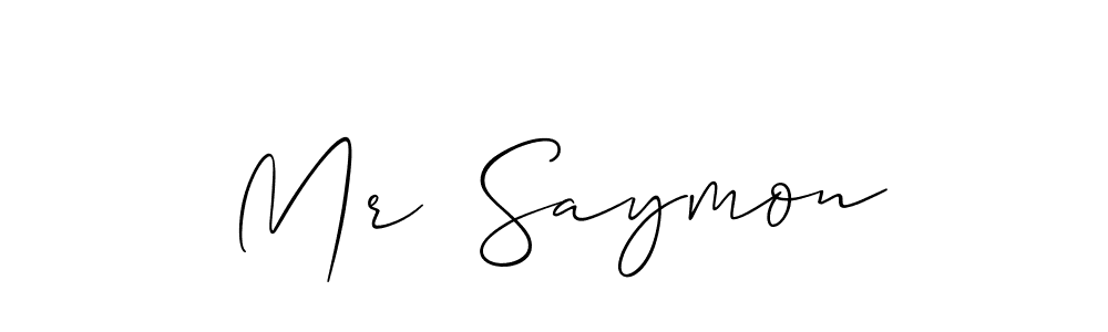 Check out images of Autograph of Mr  Saymon name. Actor Mr  Saymon Signature Style. Allison_Script is a professional sign style online. Mr  Saymon signature style 2 images and pictures png