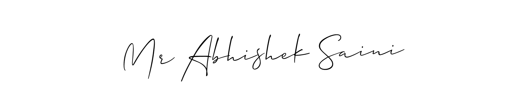 Create a beautiful signature design for name Mr Abhishek Saini. With this signature (Allison_Script) fonts, you can make a handwritten signature for free. Mr Abhishek Saini signature style 2 images and pictures png