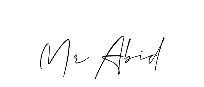 Also You can easily find your signature by using the search form. We will create Mr Abid name handwritten signature images for you free of cost using Allison_Script sign style. Mr Abid signature style 2 images and pictures png