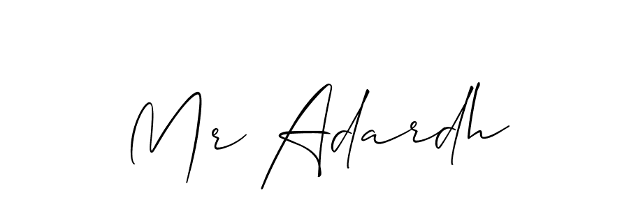 The best way (Allison_Script) to make a short signature is to pick only two or three words in your name. The name Mr Adardh include a total of six letters. For converting this name. Mr Adardh signature style 2 images and pictures png