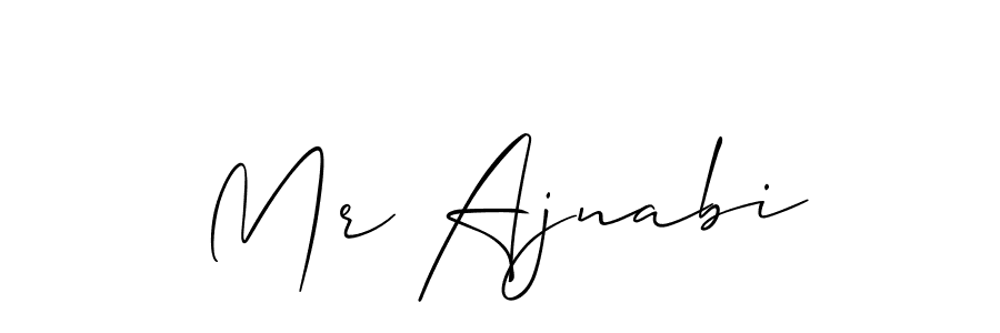 Also we have Mr Ajnabi name is the best signature style. Create professional handwritten signature collection using Allison_Script autograph style. Mr Ajnabi signature style 2 images and pictures png