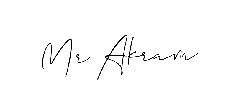 if you are searching for the best signature style for your name Mr Akram. so please give up your signature search. here we have designed multiple signature styles  using Allison_Script. Mr Akram signature style 2 images and pictures png