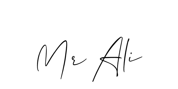 Make a beautiful signature design for name Mr Ali. With this signature (Allison_Script) style, you can create a handwritten signature for free. Mr Ali signature style 2 images and pictures png