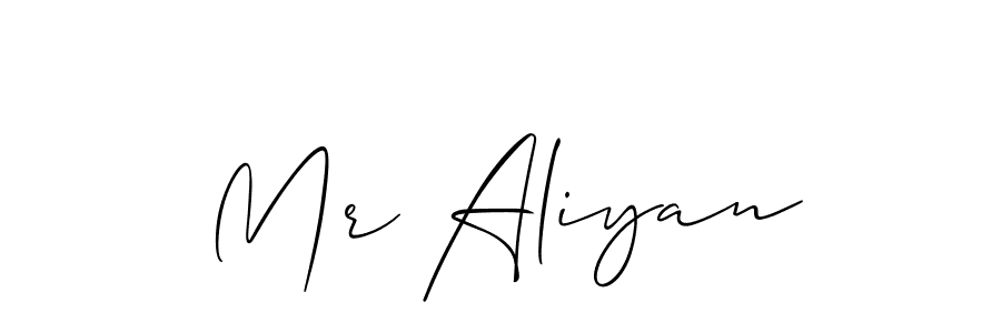 Use a signature maker to create a handwritten signature online. With this signature software, you can design (Allison_Script) your own signature for name Mr Aliyan. Mr Aliyan signature style 2 images and pictures png