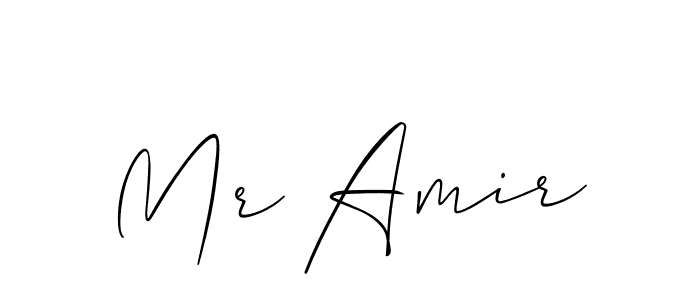 Use a signature maker to create a handwritten signature online. With this signature software, you can design (Allison_Script) your own signature for name Mr Amir. Mr Amir signature style 2 images and pictures png