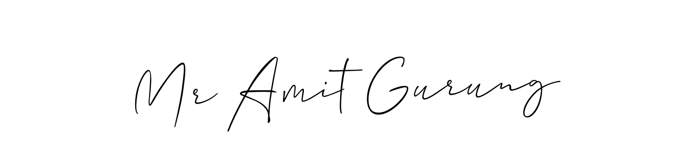 Create a beautiful signature design for name Mr Amit Gurung. With this signature (Allison_Script) fonts, you can make a handwritten signature for free. Mr Amit Gurung signature style 2 images and pictures png