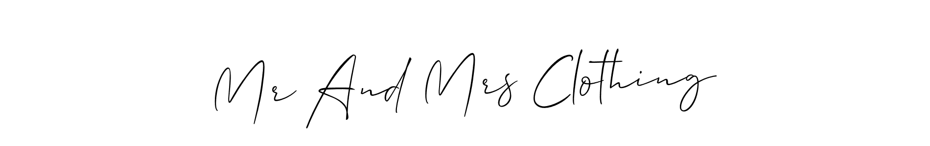 How to Draw Mr And Mrs Clothing signature style? Allison_Script is a latest design signature styles for name Mr And Mrs Clothing. Mr And Mrs Clothing signature style 2 images and pictures png