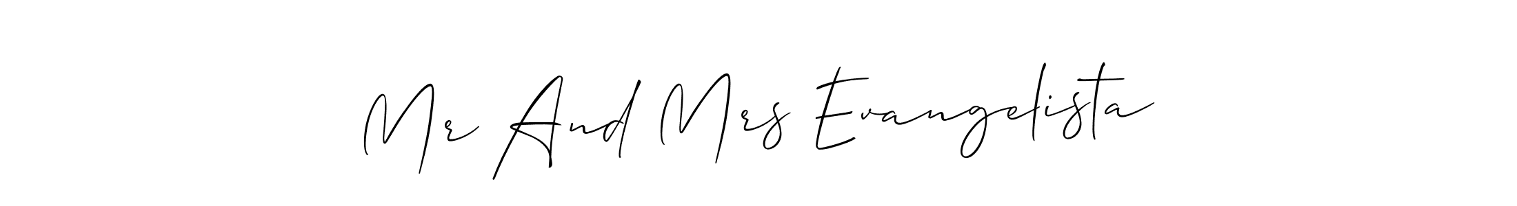 Mr And Mrs Evangelista stylish signature style. Best Handwritten Sign (Allison_Script) for my name. Handwritten Signature Collection Ideas for my name Mr And Mrs Evangelista. Mr And Mrs Evangelista signature style 2 images and pictures png