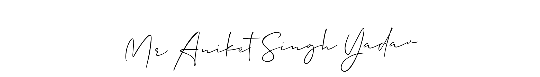 You should practise on your own different ways (Allison_Script) to write your name (Mr Aniket Singh Yadav) in signature. don't let someone else do it for you. Mr Aniket Singh Yadav signature style 2 images and pictures png
