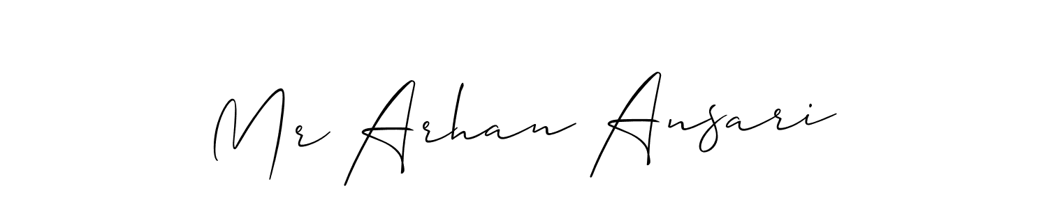It looks lik you need a new signature style for name Mr Arhan Ansari. Design unique handwritten (Allison_Script) signature with our free signature maker in just a few clicks. Mr Arhan Ansari signature style 2 images and pictures png