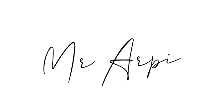 Make a beautiful signature design for name Mr Arpi. With this signature (Allison_Script) style, you can create a handwritten signature for free. Mr Arpi signature style 2 images and pictures png