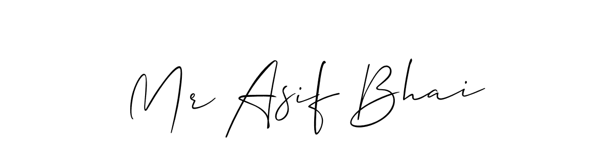 Make a beautiful signature design for name Mr Asif Bhai. With this signature (Allison_Script) style, you can create a handwritten signature for free. Mr Asif Bhai signature style 2 images and pictures png