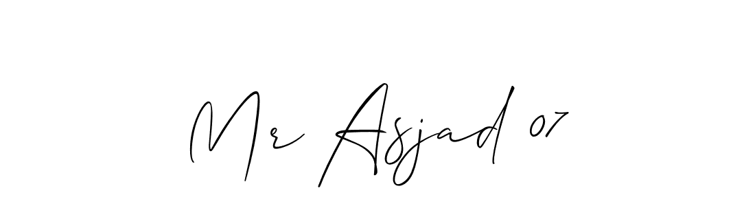 This is the best signature style for the Mr Asjad 07 name. Also you like these signature font (Allison_Script). Mix name signature. Mr Asjad 07 signature style 2 images and pictures png
