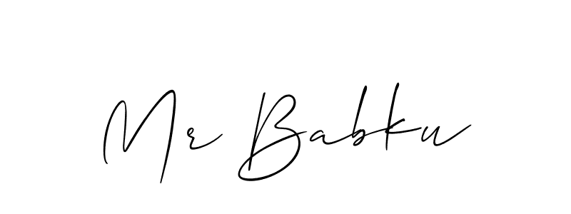 Use a signature maker to create a handwritten signature online. With this signature software, you can design (Allison_Script) your own signature for name Mr Babku. Mr Babku signature style 2 images and pictures png