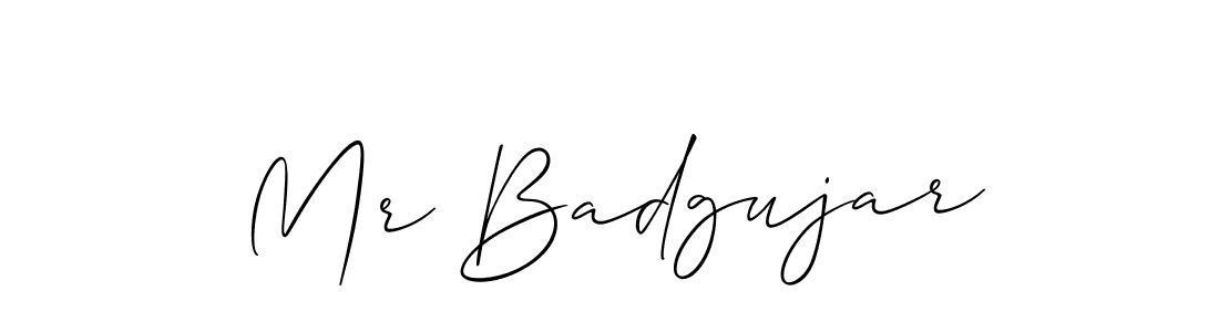 How to make Mr Badgujar signature? Allison_Script is a professional autograph style. Create handwritten signature for Mr Badgujar name. Mr Badgujar signature style 2 images and pictures png