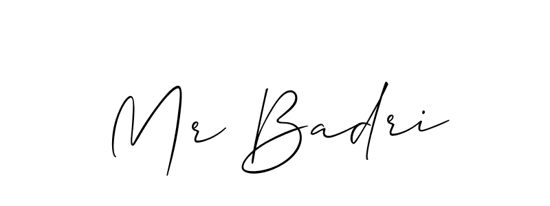 You can use this online signature creator to create a handwritten signature for the name Mr Badri. This is the best online autograph maker. Mr Badri signature style 2 images and pictures png