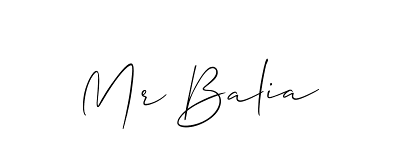 Make a beautiful signature design for name Mr Balia. With this signature (Allison_Script) style, you can create a handwritten signature for free. Mr Balia signature style 2 images and pictures png