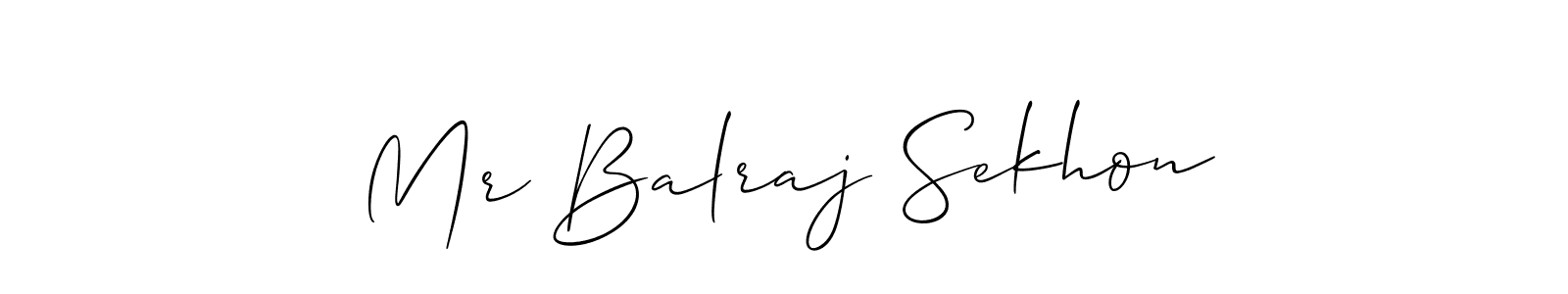 How to make Mr Balraj Sekhon name signature. Use Allison_Script style for creating short signs online. This is the latest handwritten sign. Mr Balraj Sekhon signature style 2 images and pictures png