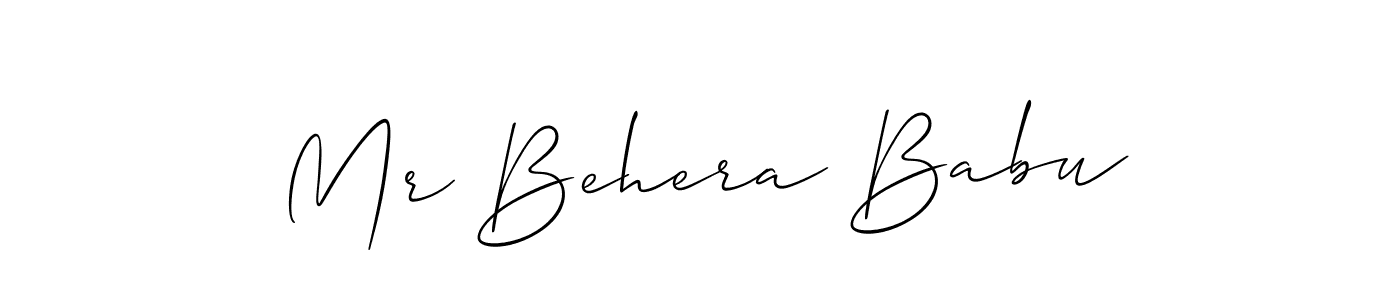 Also You can easily find your signature by using the search form. We will create Mr Behera Babu name handwritten signature images for you free of cost using Allison_Script sign style. Mr Behera Babu signature style 2 images and pictures png