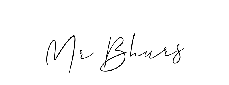 Similarly Allison_Script is the best handwritten signature design. Signature creator online .You can use it as an online autograph creator for name Mr Bhurs. Mr Bhurs signature style 2 images and pictures png