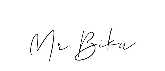Make a beautiful signature design for name Mr Biku. With this signature (Allison_Script) style, you can create a handwritten signature for free. Mr Biku signature style 2 images and pictures png