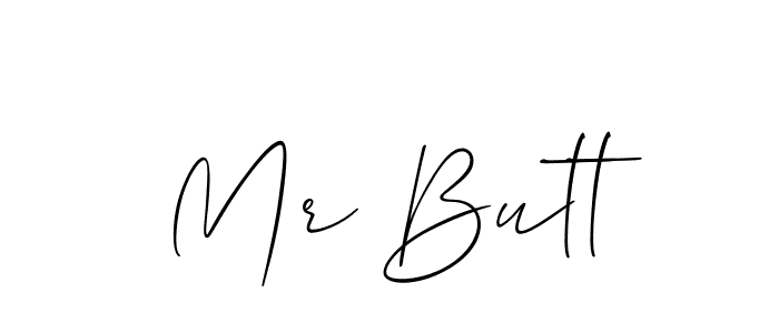Allison_Script is a professional signature style that is perfect for those who want to add a touch of class to their signature. It is also a great choice for those who want to make their signature more unique. Get Mr Butt name to fancy signature for free. Mr Butt signature style 2 images and pictures png