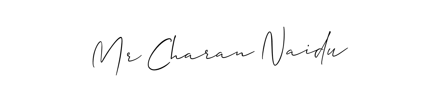 Use a signature maker to create a handwritten signature online. With this signature software, you can design (Allison_Script) your own signature for name Mr Charan Naidu. Mr Charan Naidu signature style 2 images and pictures png