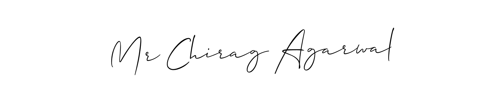 How to make Mr Chirag Agarwal signature? Allison_Script is a professional autograph style. Create handwritten signature for Mr Chirag Agarwal name. Mr Chirag Agarwal signature style 2 images and pictures png