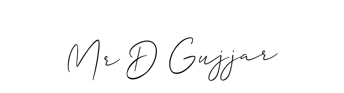 Allison_Script is a professional signature style that is perfect for those who want to add a touch of class to their signature. It is also a great choice for those who want to make their signature more unique. Get Mr D Gujjar name to fancy signature for free. Mr D Gujjar signature style 2 images and pictures png