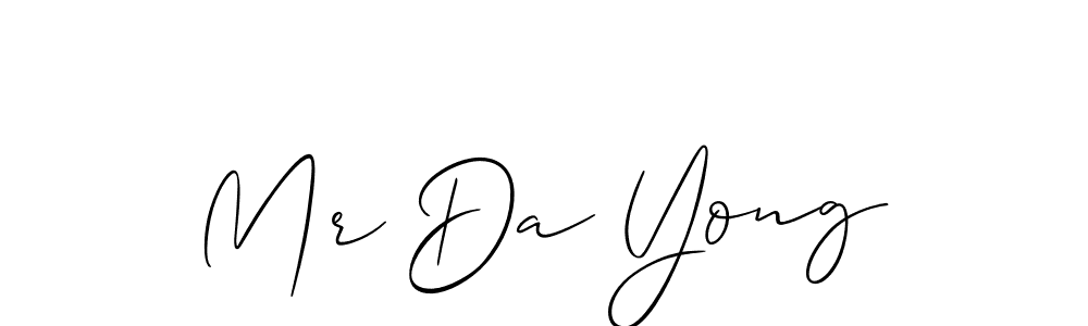 Also You can easily find your signature by using the search form. We will create Mr Da Yong name handwritten signature images for you free of cost using Allison_Script sign style. Mr Da Yong signature style 2 images and pictures png